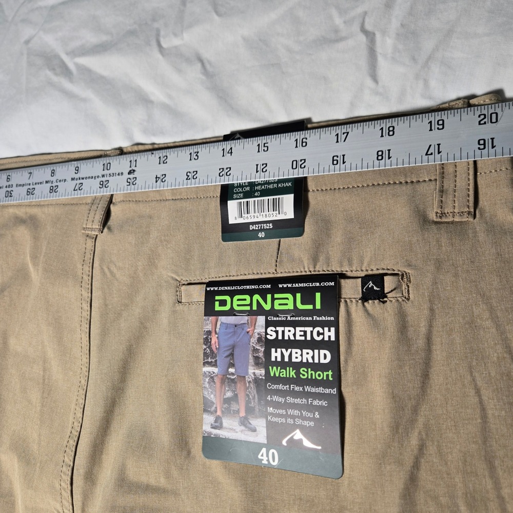 Denali Mens Stretch Hybrid Walk Shorts Heather Khaki 40 D427752S NWT - Picture 3 of 8